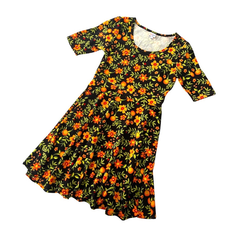 NWOT • LuLaRoe Nicole Fitted Full Circle Skirt Dress • Unicorn • Rare Print - Picture 5 of 10
